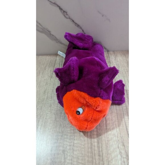vtg Plush Fish Hand Puppet Stuffed Toy Purple Orange Green Pretend Play 16 VBS - Picture 2 of 8